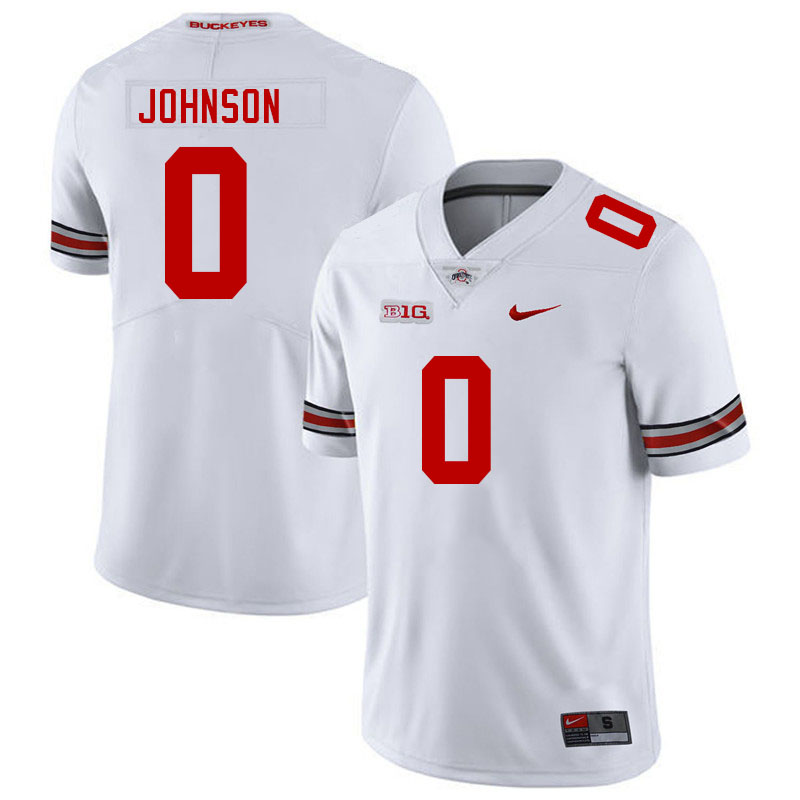Men #0 Xavier Johnson Ohio State Buckeyes College Football Jerseys Stitched Sale-White